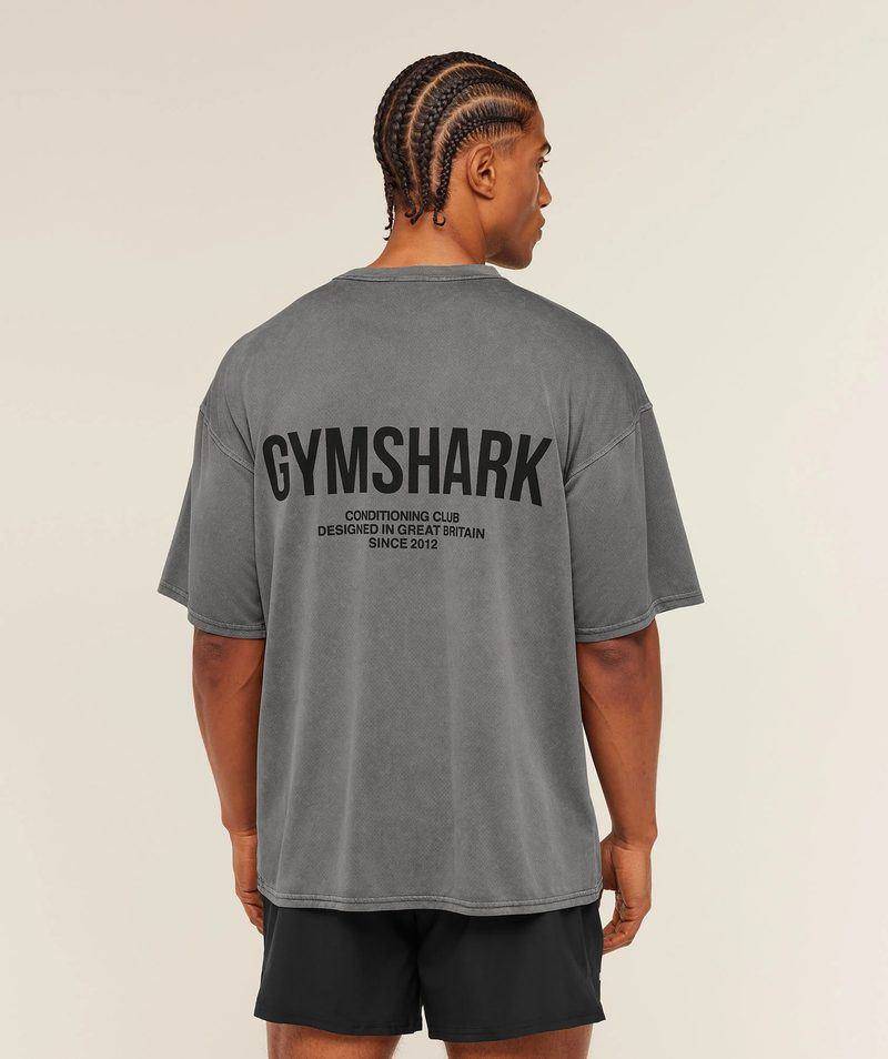 Conditioning Club Washed T-Shirt Black/Wash Gymshark