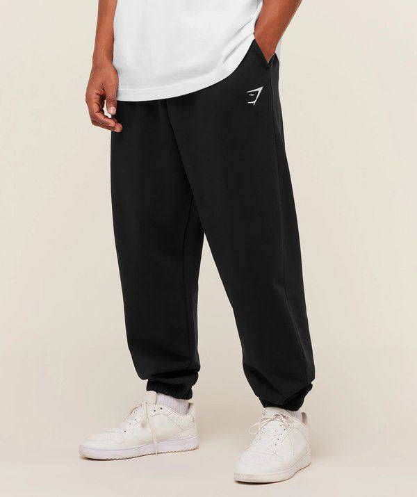 Crest Oversize Joggers Black Gymshark