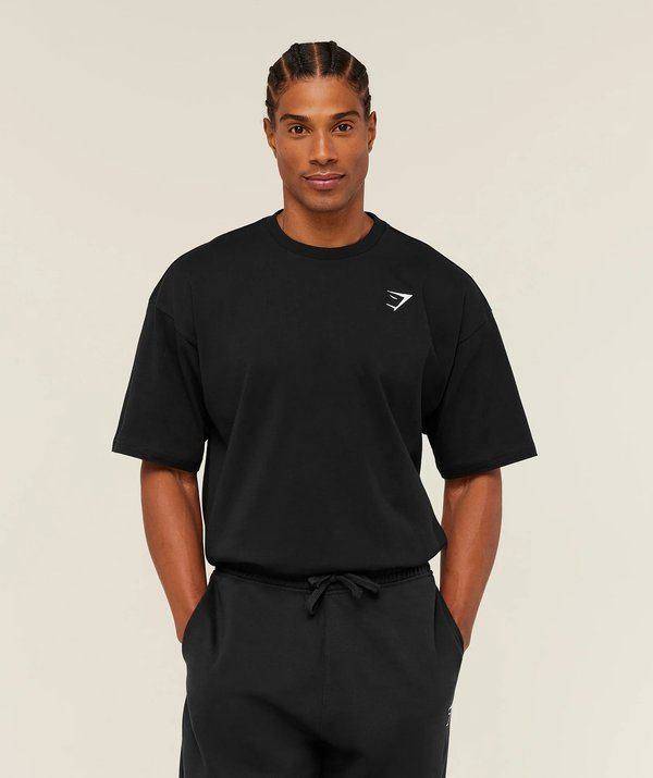 Crest Oversize Tshirt Black Gymshark