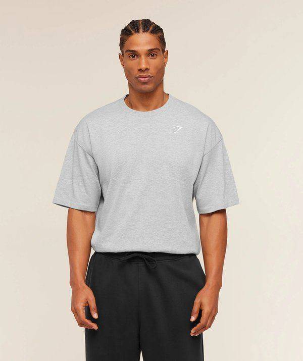 Crest Oversize Tshirt Grey Gymshark