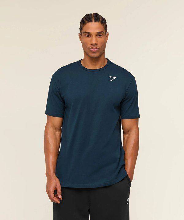 Crest T-Shirt Regular Fit Navy Gymshark