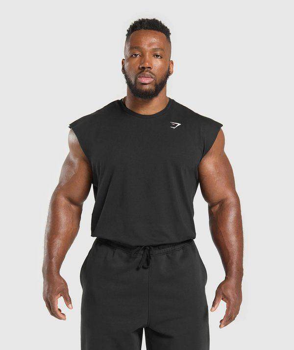 Critical Cut-Off Tank Slim Fit Black Gymshark