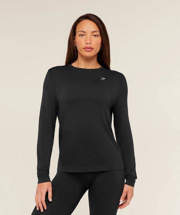 Everyday Seamless Long Sleeve Top Black Gymshark