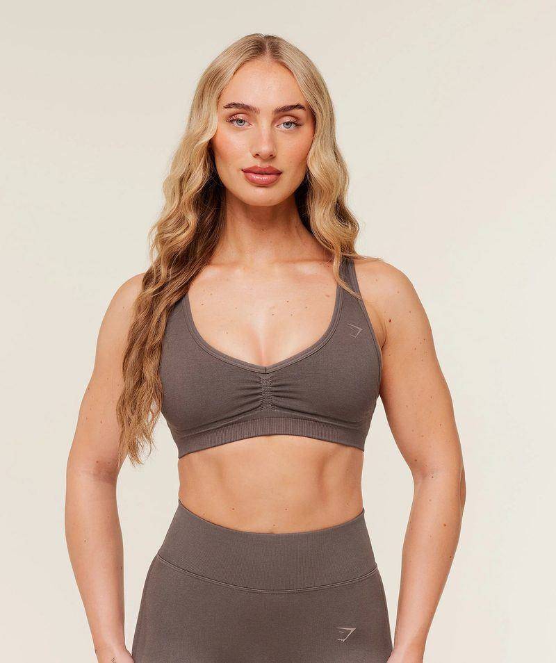 Lift Seamless sports bra Cool Brown Gymshark