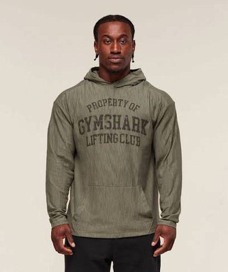 Lightweight Texture Hoodie Oversize Green Gymshark