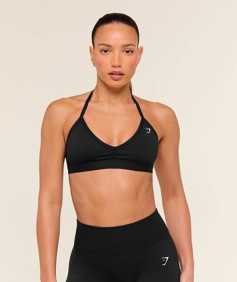 Minimal halterneck sports bra Black Gymshark