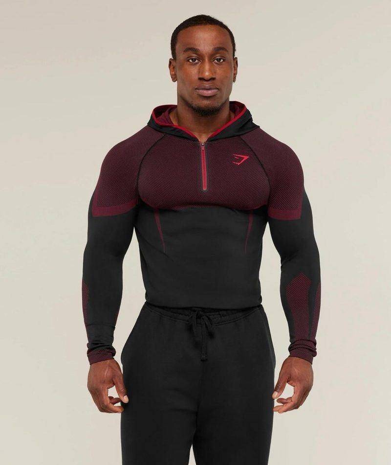 Onyx Hoodie V5 Black/Red Gymshark