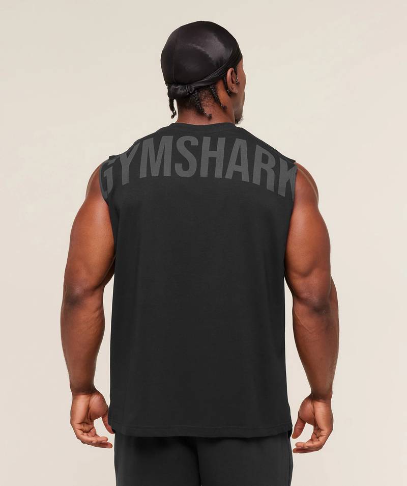 Power Cut off Tank Black / Asphalt Grey Gymshark