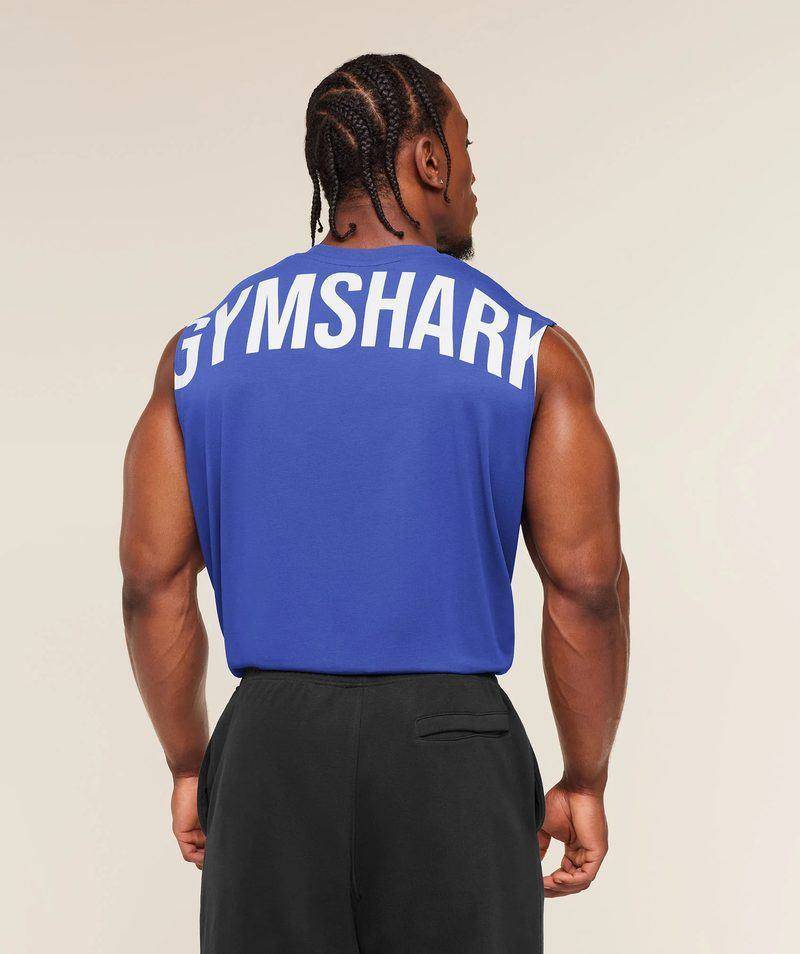 Power Cut off Tank Force Blue Gymshark