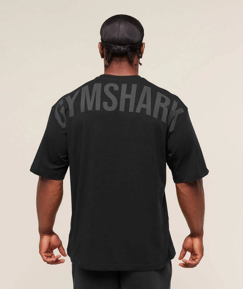 Power Tshirt Black / Asphalt Grey Gymshark