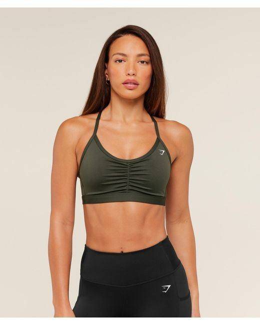 Ruched Sports Bra Green Gymshark