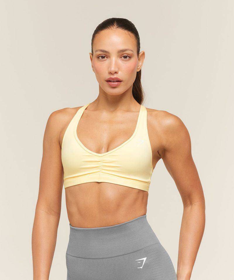 Ruched Sports Bra 2.0 Yellow Gymshark