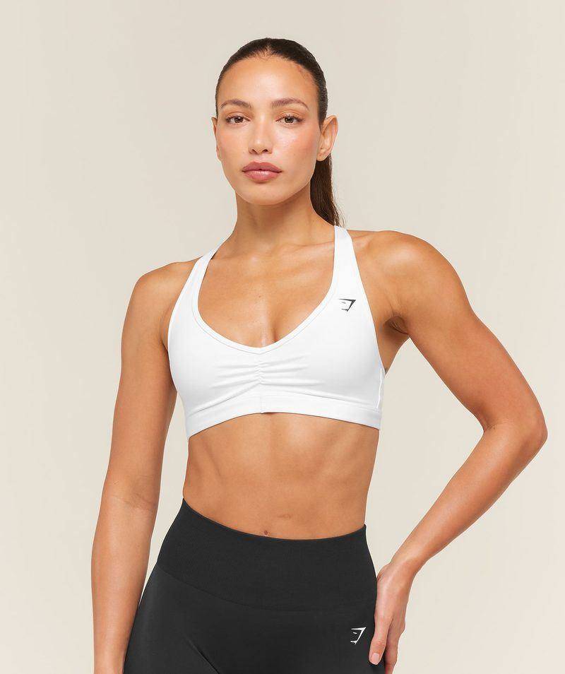 Ruched sports bra 2.0 White Gymshark