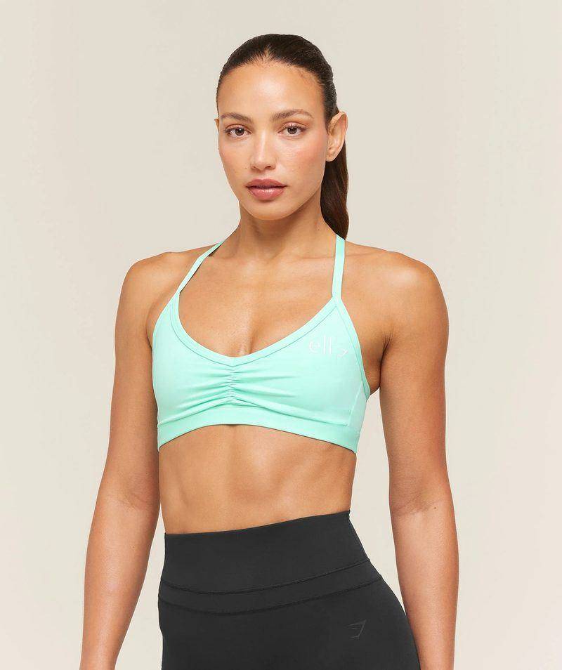 Ruché strappy back bra elf Teal / menta Gymshark