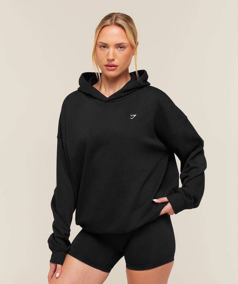 Training Oversize fleece HOODIE Black Gymshark