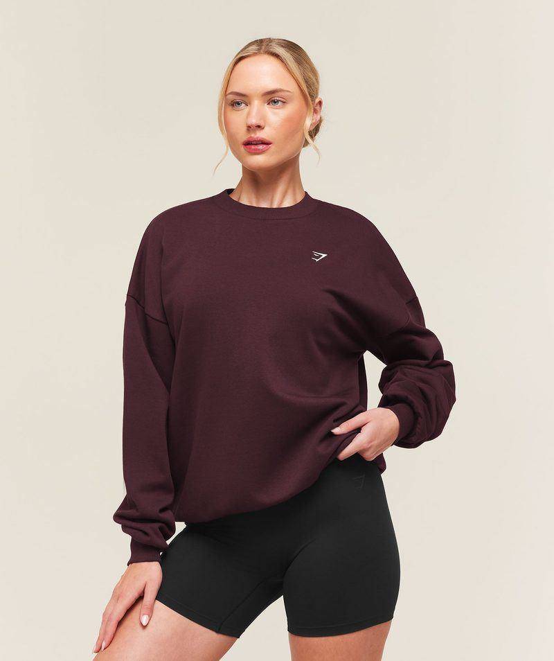 Training Oversize fleece sweatshirt Cherry Purple Gymshark