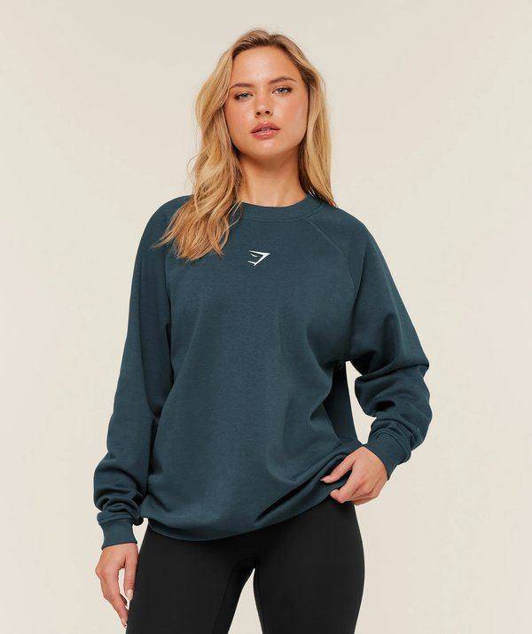 Training Oversize fleece sweatshirt Blue Gymshark