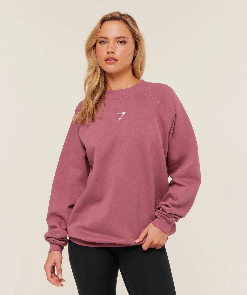 Training Oversized fleece sweatshirt Pink Gymshark
