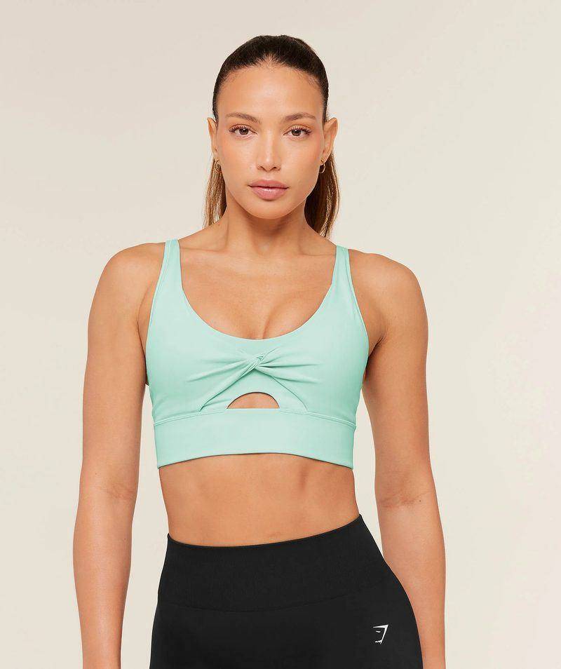 Twist Front Sports bra Pop Turquoise Gymshark