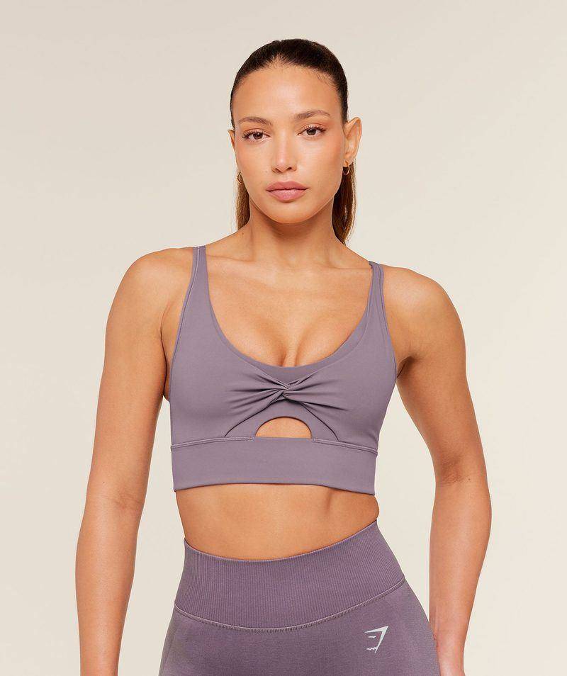 Twist front sports bra Dust Purple Gymshark