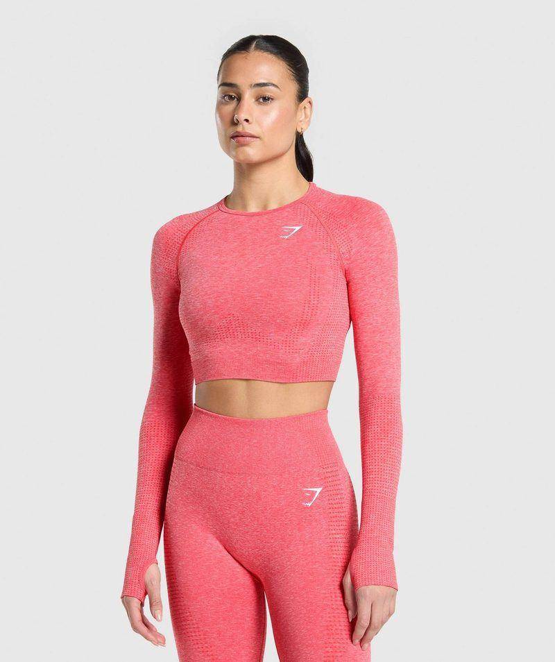 Vital Seamless Crop Top Pink Gymshark