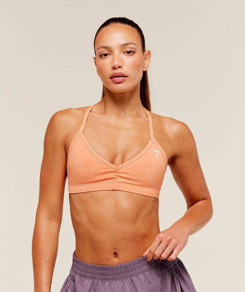 Washed Minimal Sports Bra Orange Gymshark