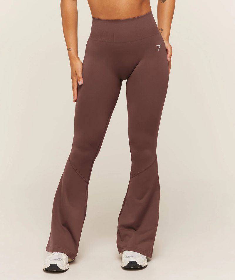 Everyday seamless flared leggings Brown Gymshark