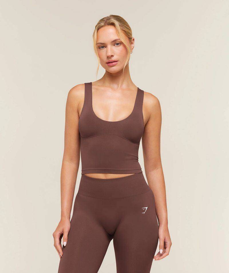Everyday Seamless Shelf Tank Expresso Brown Gymshark