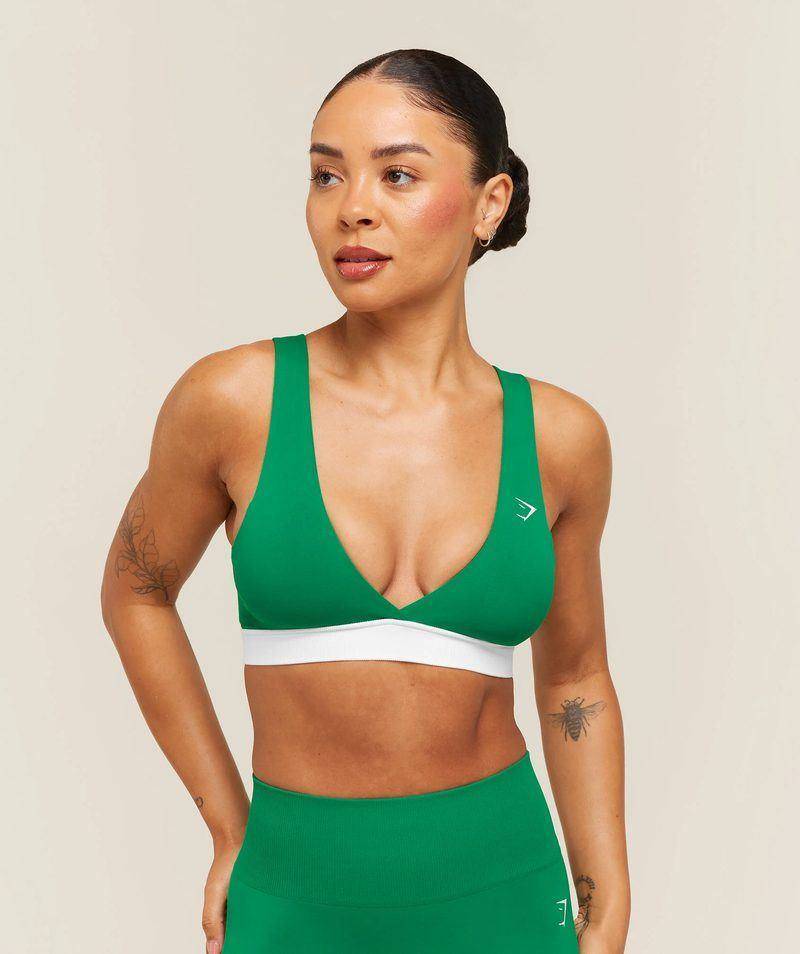 Everyday Seamless Contrast Bra Green / Contrast Green Gymshark