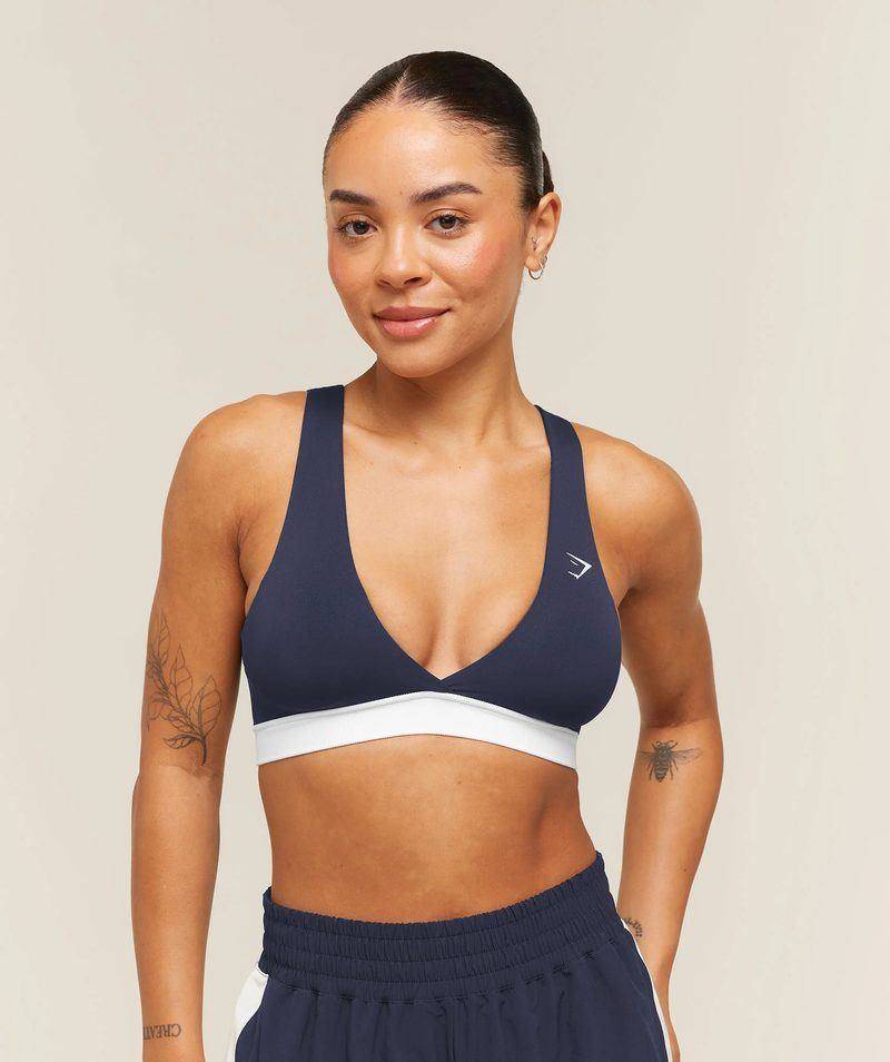 Everyday Seamless Contrast Bra Blue Gymshark