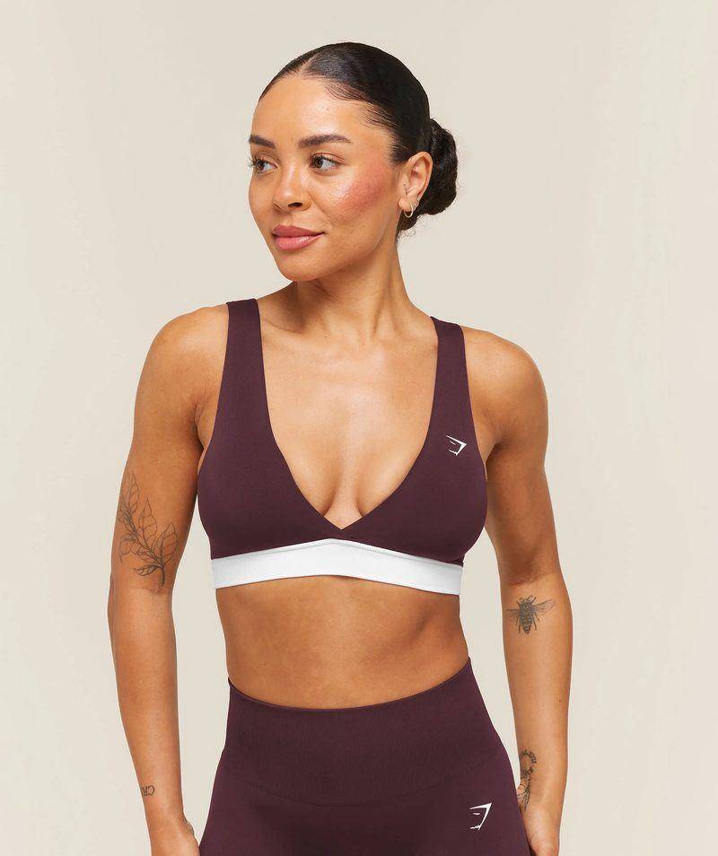 Everyday Seamless Contrast Bra Purple Gymshark