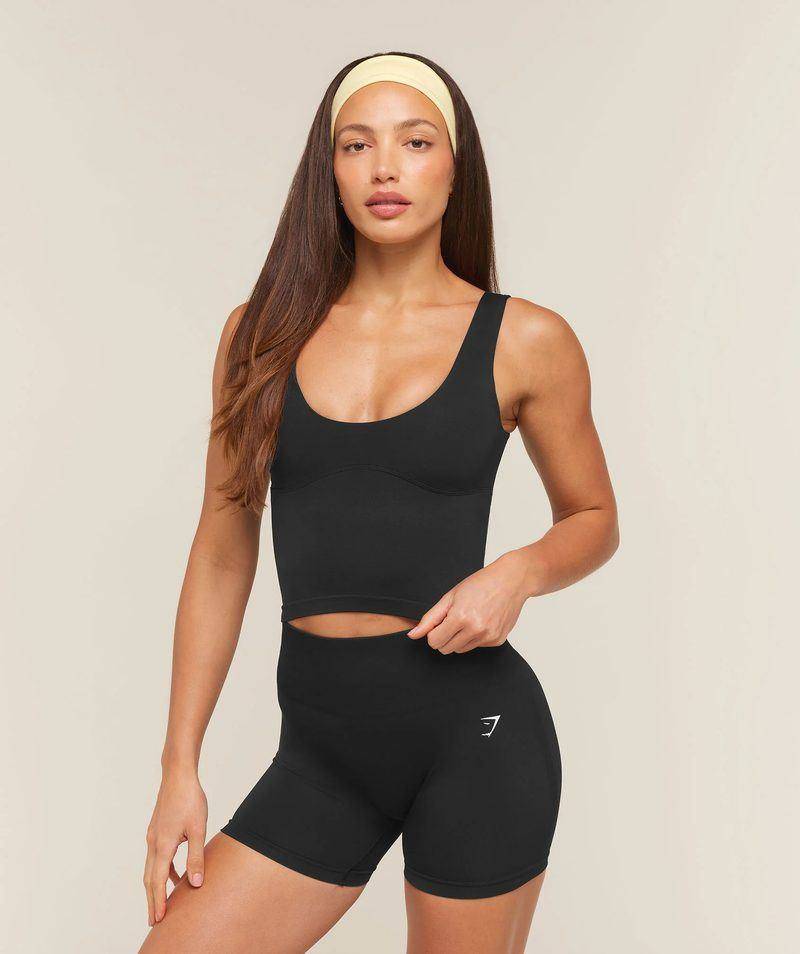 Everyday Seamless Shelf Tank Black Gymshark