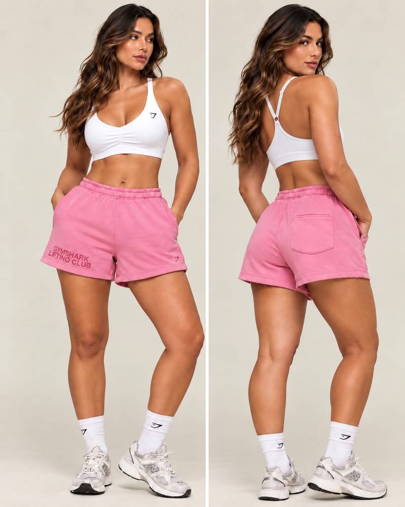 Summer Tie-Dye Graphic Shorts Sunset Pink Gymshark