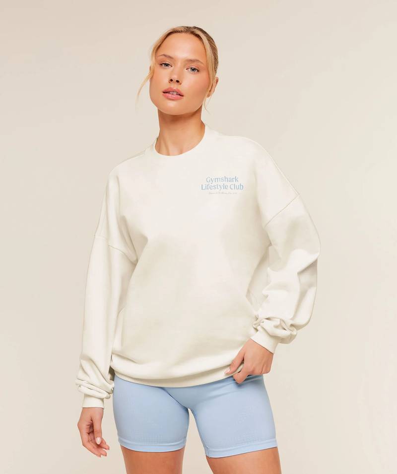 Lifestyle Club Graphic Sweatshirt White Gymshark