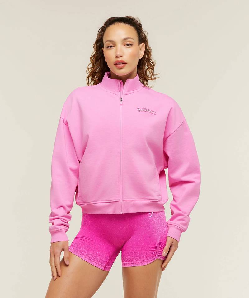 Script Embroidery Full Zip Jacket Pink Gymshark