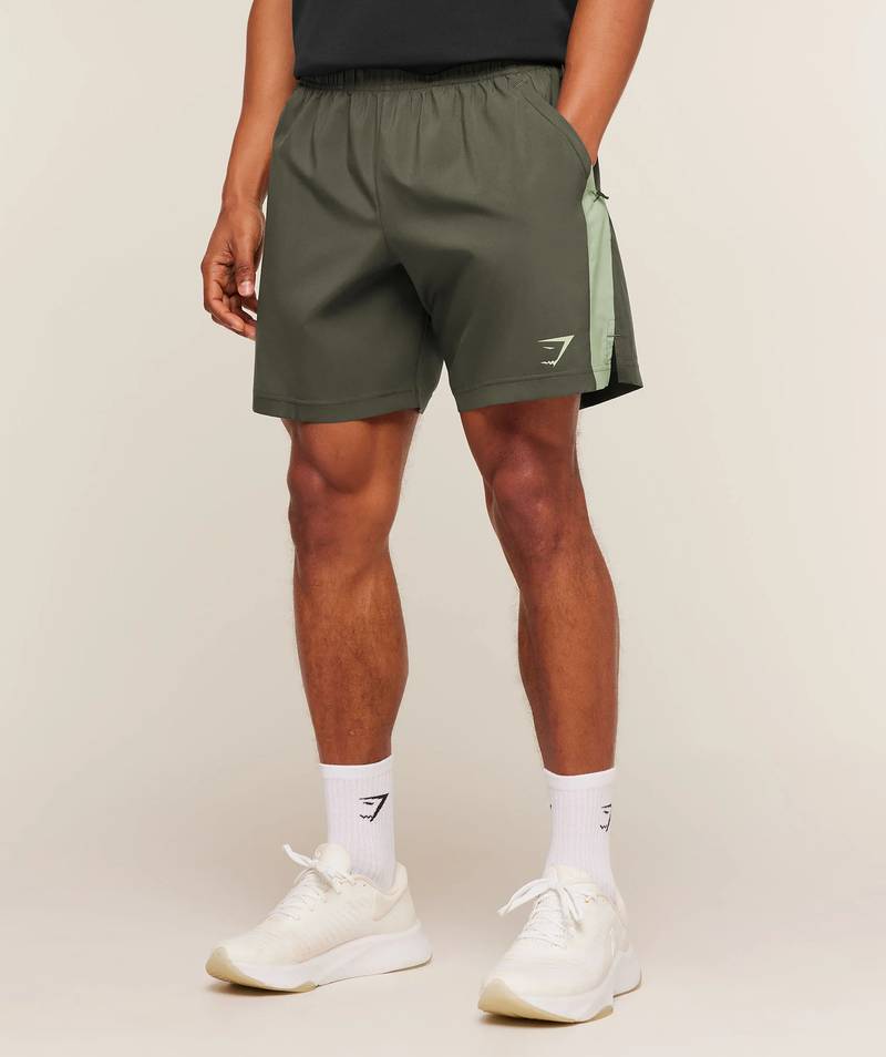 Sport 7" Shorts Strength Green / Haze Green Gymshark