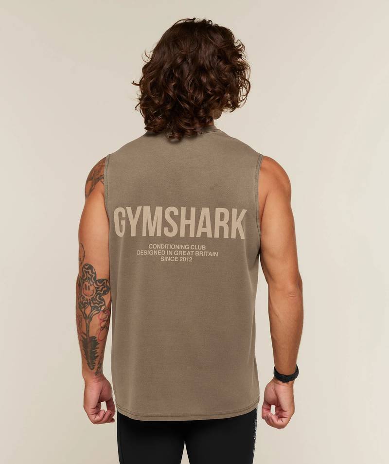 Conditioning Club Washed Tank Trail Brown / Vanilla Beige / Wash Gymshark