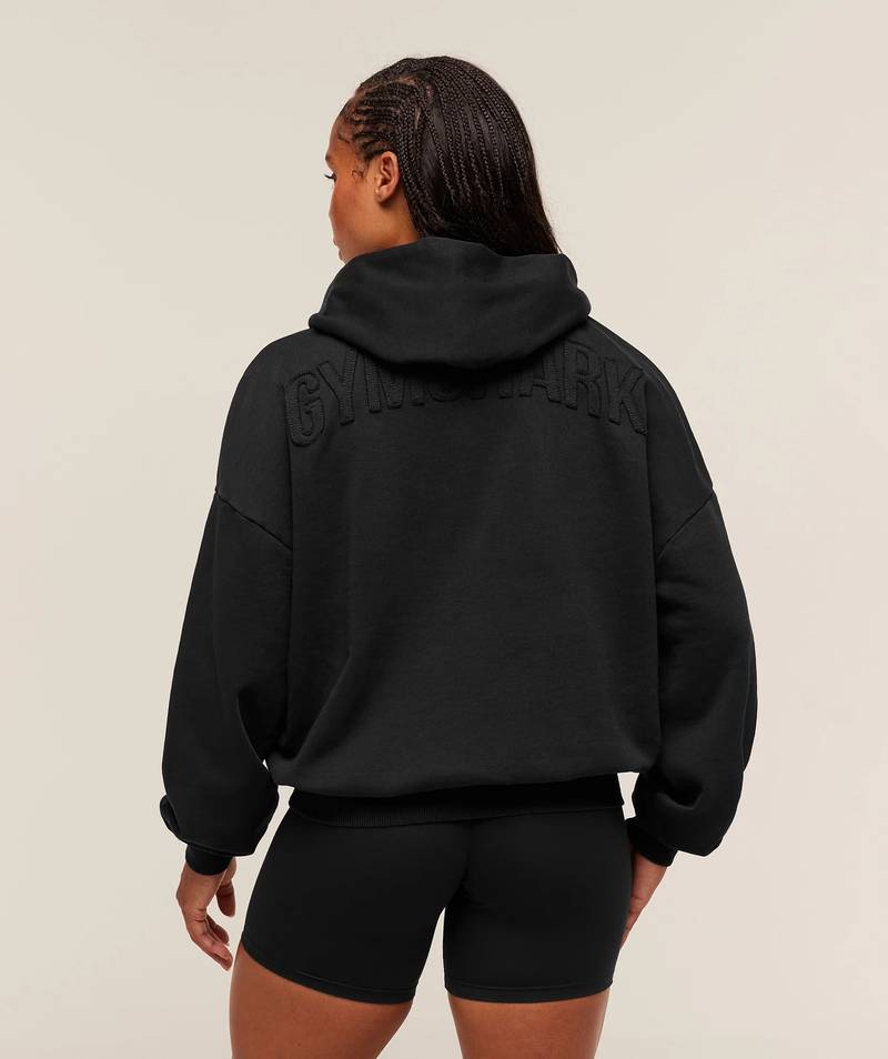 Power Washed Oversized Hoodie Black Gymshark