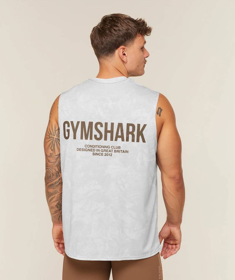 Conditioning Club Tank White / Lifestyle Brown Gymshark