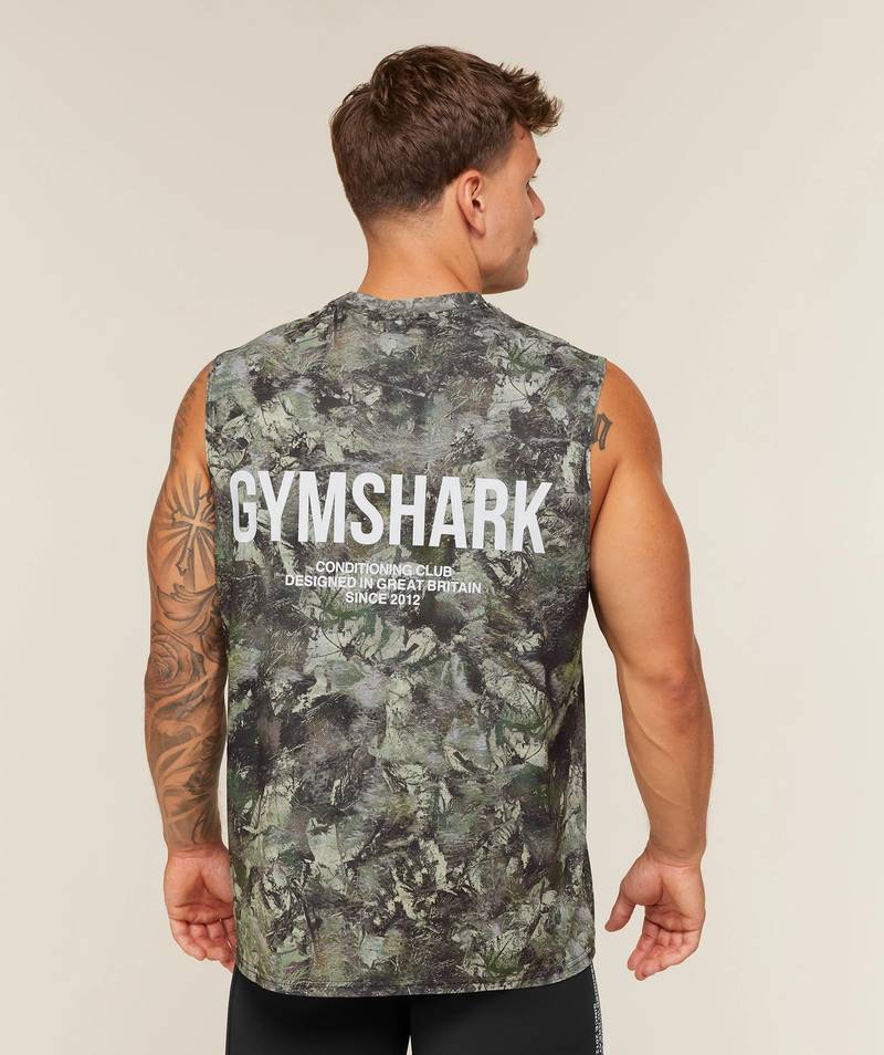 Conditioning Club Washed Tank Chalk Beige / White / Wash Gymshark