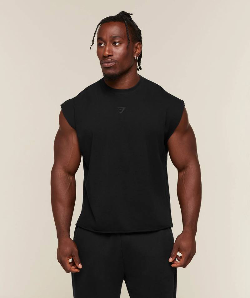 Power Washed Cut Off Tank Black / Wash Gymshark