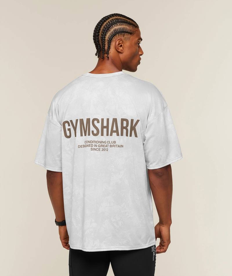 Conditioning Club Oversize T-Shirt White / Lifestyle Brown Gymshark