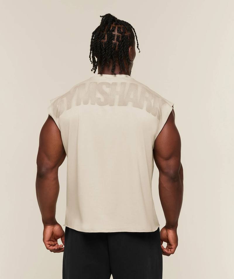 Power Washed Cut Off Tank Chalk Beige / Wash Gymshark