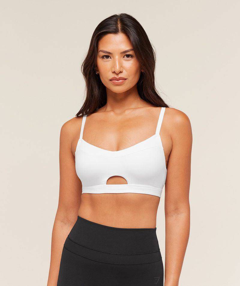 Balcony Peekaboo sports bra White Gymshark